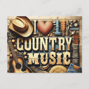 Contry music. postcard