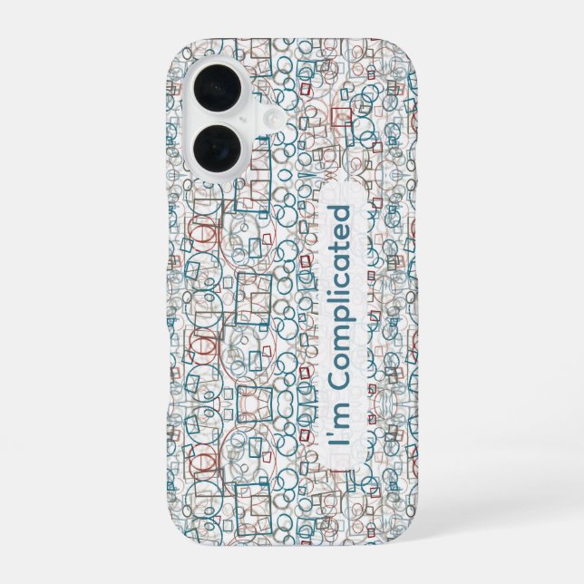 Conundrum - circles, rectangles and squares iPhone 16 case (Back)