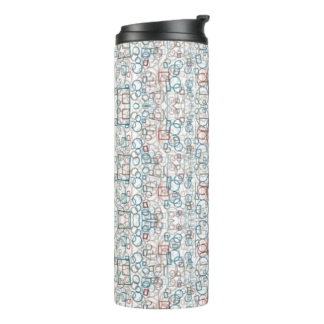 Conundrum - circles, rectangles and squares thermal tumbler (Rotated Left)
