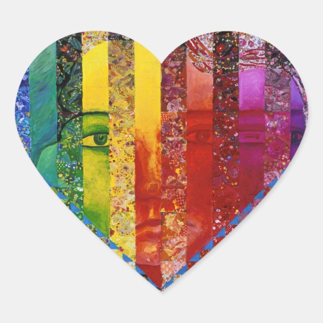 Conundrum I – Abstract Rainbow Woman Goddess Heart Sticker (Front)
