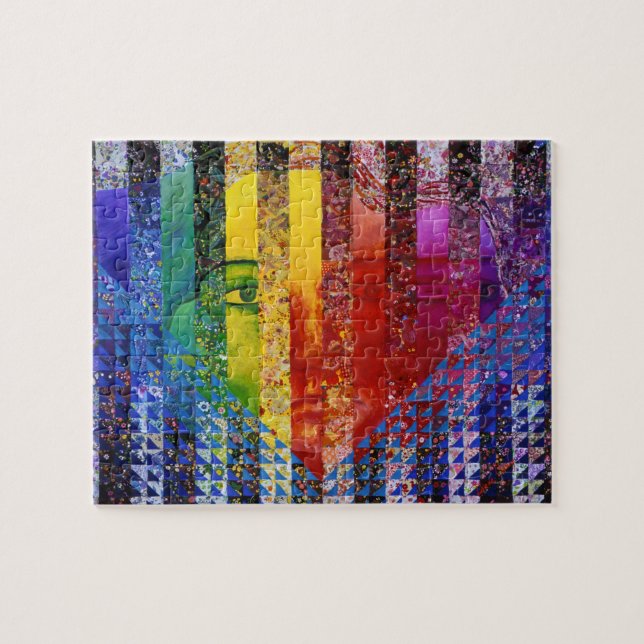 Conundrum I – Abstract Rainbow Woman Goddess Jigsaw Puzzle (Horizontal)