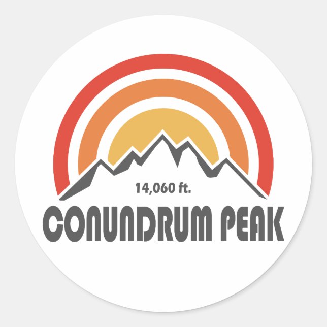 Conundrum Peak Classic Round Sticker (Front)