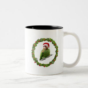 Conure Christmas Wreath Two-Tone Coffee Mug