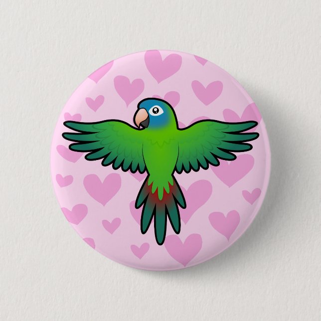 Conure / Lorikeet / Parrot Love 6 Cm Round Badge (Front)