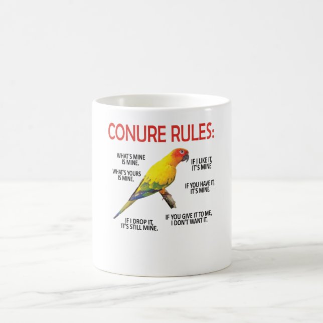 Conure Owner Conure Lover Parrot Bird Sun Conure Coffee Mug (Center)