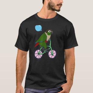 Conure Riding A Bike  Parrot Owner Pet Green Bird T-Shirt