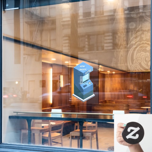 Convenience Store ATM Inside Business Front (Cafe Window)