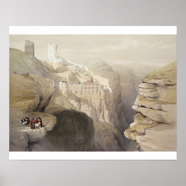 Convent of St. Saba, April 4th 1839, plate 51 from Poster (Front)