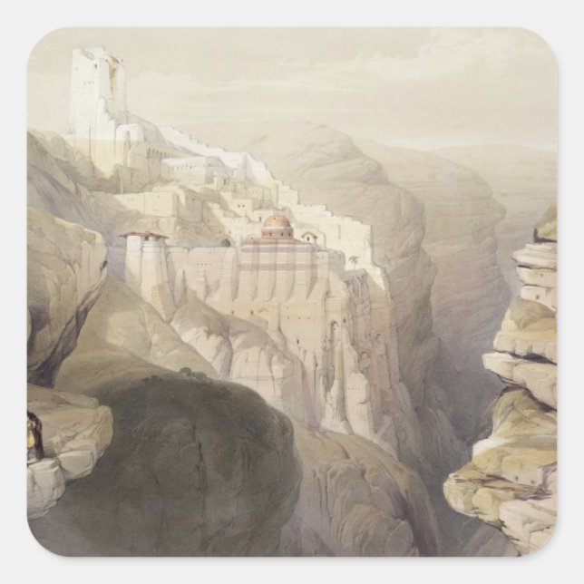 Convent of St. Saba, April 4th 1839, plate 51 from Square Sticker (Front)