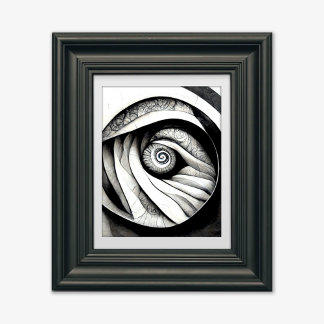 Convergence - Black & White Abstract art Poster