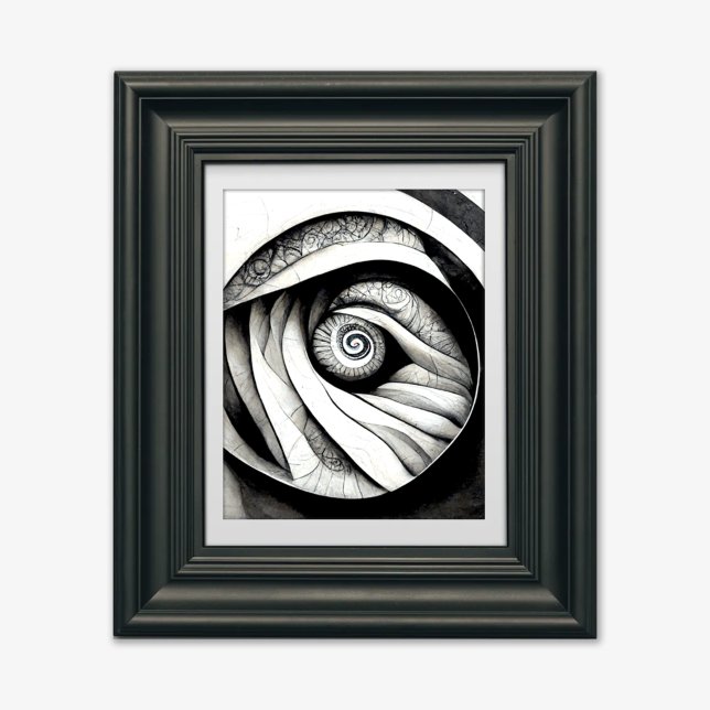 Convergence - Black & White Abstract art Poster (Creator Uploaded)