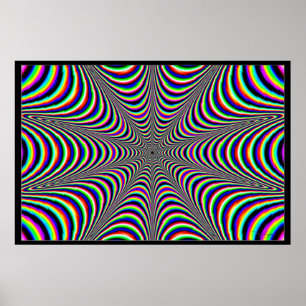 Converging Vibrating Colours Poster