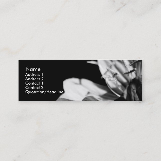 Conversation 2 Floral Photography Mini Buisness C Business Card (Front)