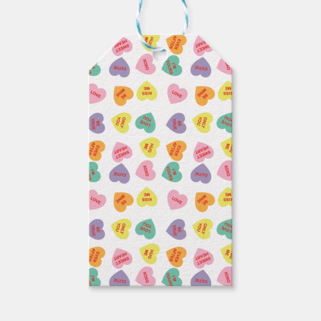 Conversation Candy Hearts Gift Tag (Front)