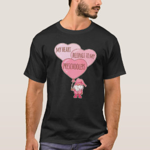 Conversation Heart Gnome Valentines Day Preschool T-Shirt