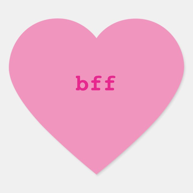 Conversation Heart Stickers, BFF Heart Sticker (Front)