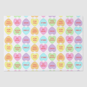 Conversation Hearts Alternating Pattern Tissue Paper