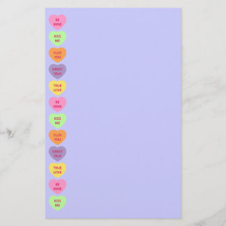 Conversation Hearts Candy Valentine's Stationery