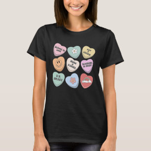 Conversation Hearts Groovy Valentines Day Cute Tea T-Shirt
