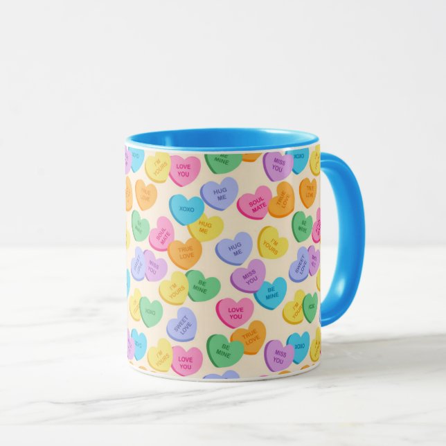 Conversation Hearts Mug (Front Right)
