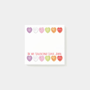Conversation Hearts Personalised post it notes