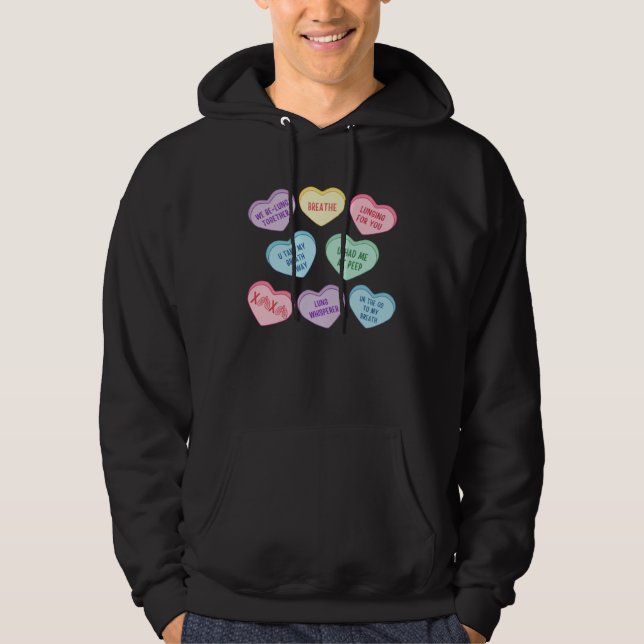 Conversation Hearts Respiratory Therapist Valentin Hoodie (Front)