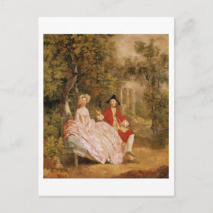 Conversation in a Park, portrait of the artist and Postcard