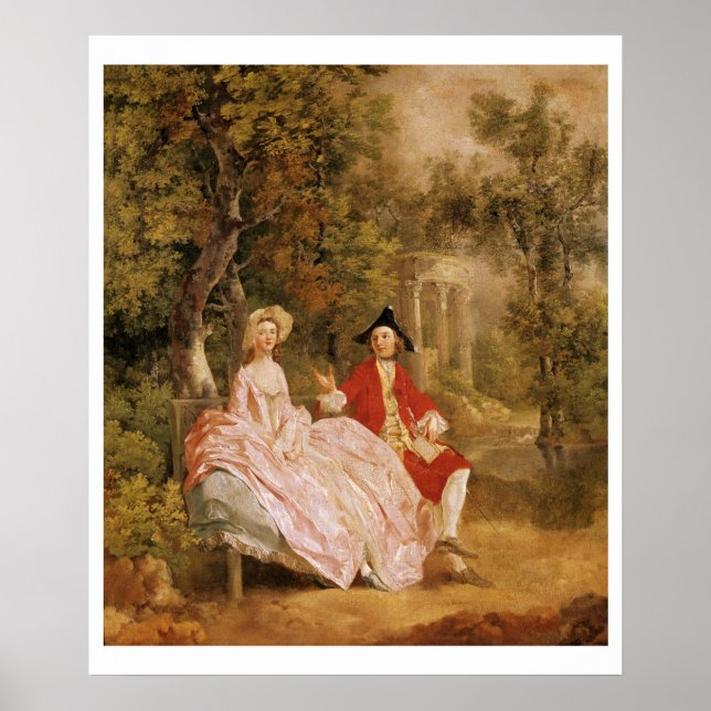 Conversation in a Park, portrait of the artist and Poster (Front)