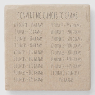Conversion Chart Weight Vintage Simple Kraft Paper Stone Coaster