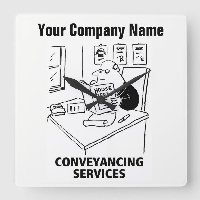 Conveyancing Services Cartoon Clock (Front)
