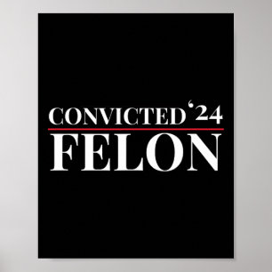 Convicted Felon 24 Election Funny Republican Quote Poster
