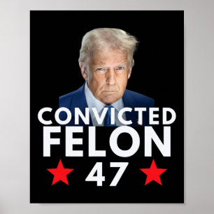 Convicted Felon 47 President 2025 Anti Trump Felon Poster