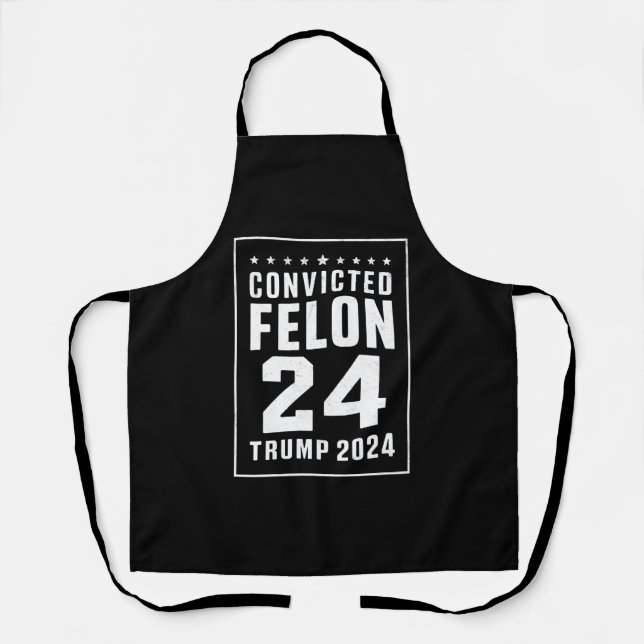 Convicted Felon 4th July Trump 2024 Apron (Front)