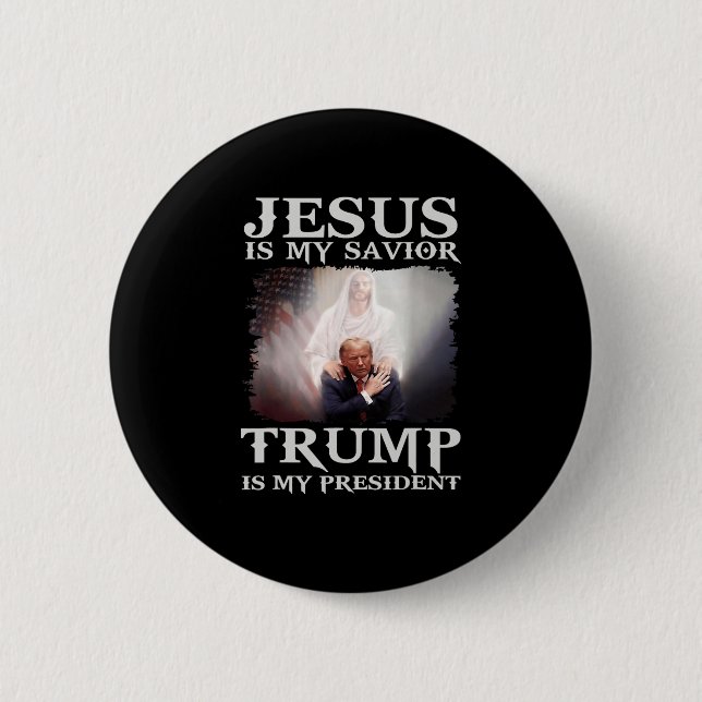 Convicted Felon Jesus Is My Saviour Trump Is My Pr 6 Cm Round Badge (Front)