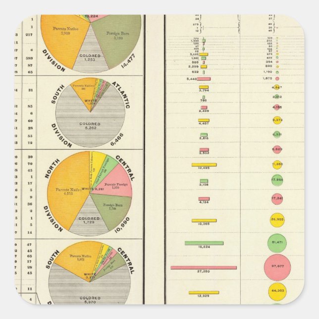 Convicts in Penitentiaries by State Square Sticker (Front)