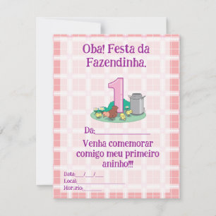 Convite de aniversario fazendinha card
