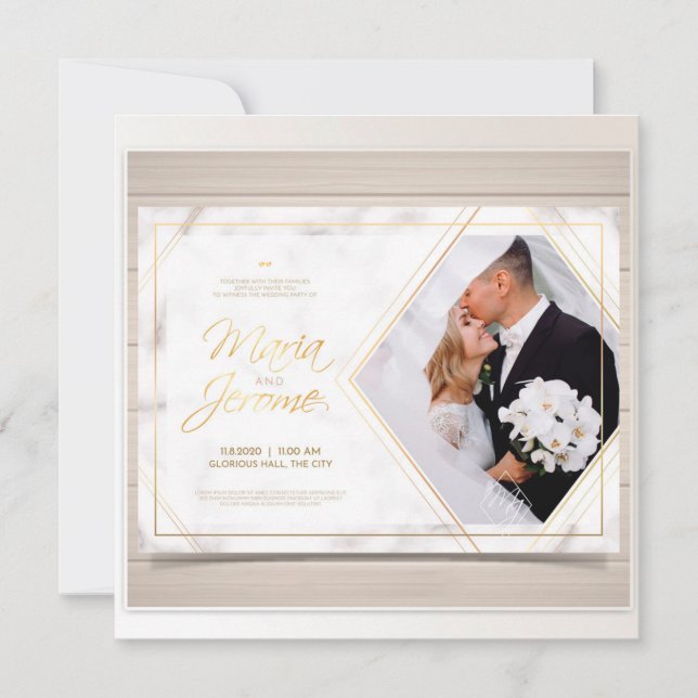 Convite de casamento- designer moderno, elegante. invitation (Front)