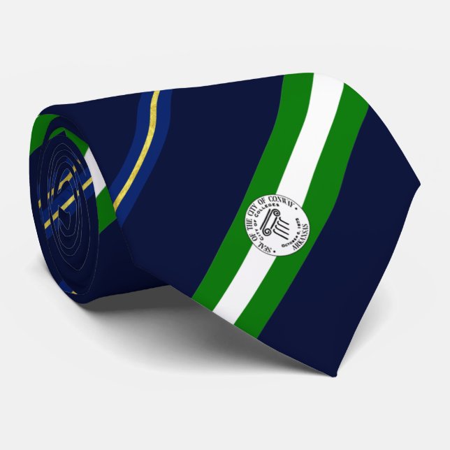 Conway (Arkansas) city flag Neck Tie (Rolled)