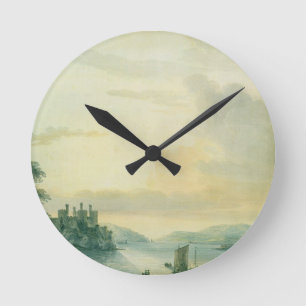 Conway Castle, 1789 (w/c on paper) Round Clock