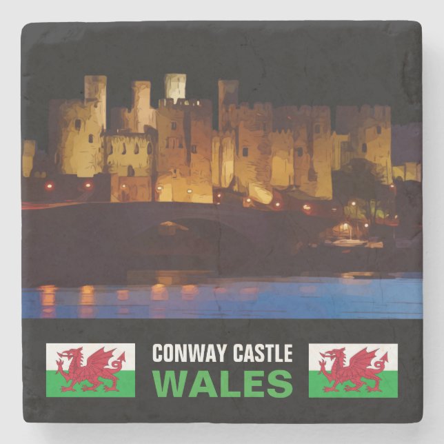 CONWAY CASTLE, WALES STONE COASTER (Front)
