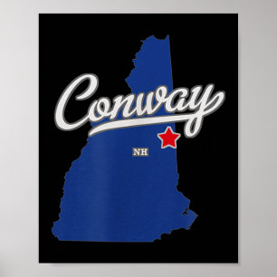 Conway New Hampshire Nh Map  Poster