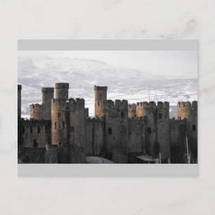 conwy castle in snow postcard