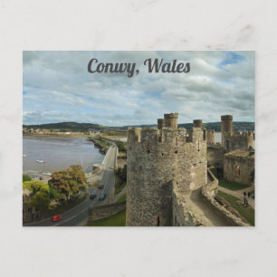 Conwy Wales Welsh Castle River Travel Photo Postcard