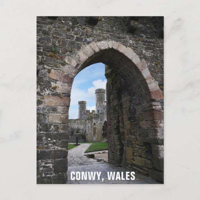 Conwy Wales Welsh Castle Travel Photo Postcard (Front)