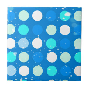Coo big blue, white, light blue polka dots ceramic tile