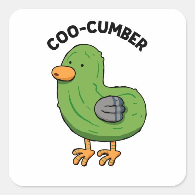 Coo-cumber Pigeon Pickle Pun Sticker (Front)