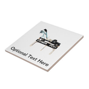 Coober Pedy Opal Mining Truck Welcome Sign Ceramic Tile