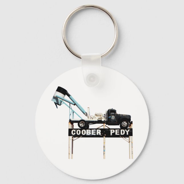 Coober Pedy Opal Mining Truck Welcome Sign Key Ring (Front)