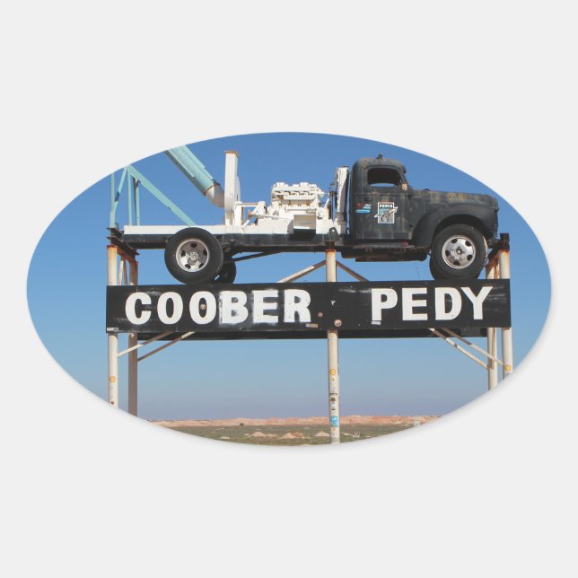 Coober Pedy Outback Australia Souvenir Photo Oval Sticker (Front)