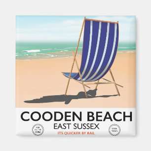 Cooden Beach East Sussex vintage travel poster Magnet